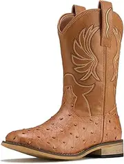 Rollda Kids Cowboy Boots for Boys Girls Western Square Toe Cowgirl Boots with Walking Heel (Toddler/Little Kid/Big Kid)