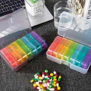 7 Day Weekly Pill Box Medicine Tablet Organizer Dispenser Container Case Rainbow