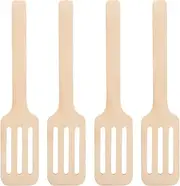 Toddmomy 4pcs Mini Wooden Kitchen Spatula for Flat Utensils for Pretend Play Enhancing Manual and Creativity for Role Playing and Family Bonding Activities
