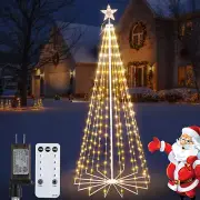 LED Christmas Cone Tree Light with Star Topper, 6Ft 265 LED Outdoor Lightshow Ch