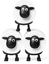 DUOMIAO Sheep Toilet Roll Holder - Funny Toilet Paper Holder Free Standing Bathroom Set - Black Sheep Loo Roll Holder - Hilarious Tissue Paper Roll Storage - Cute Bathroom Decor - Set of 3