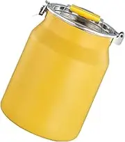 VINTORKY Stainless Steel Food Storage Bucket Multi Functional Rice and Flour Container Airtight Kitchen Storage for Grains Tea and More Stylish Design for Home Use