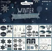 WINTER WONDERLAND Die Cut Glitter Decoupage Dovecraft 8 x 8 Sample Pack