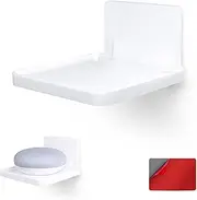 BRAINWAVZ Drill Free Wall Mount Shelf for Security Cameras, Baby Monitors, Speakers & More, Universal Holder, Strong Adheasive, Easy to Install, No Mess, Screwless (White)