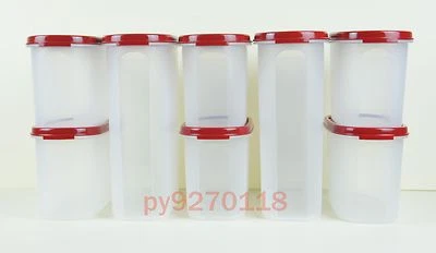 Tupperware Modular Mates Super Value Cranberry Oval Set of 8 + Free Shipping