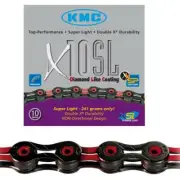 S200542 - Chain Cycle KMC 10 Speed 'X10SL Black/Red 112M 241G