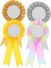 COSMEVIVI 4pcs Rosette Ribbons Set for Awards and Celebrations Vibrant Place Prize Ribbons Lightweight and Portable Costume Accents for Birthdays and Events