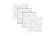 4pc Rayell Ceramic Printed Coaster Paradise's Palms Pink Drink Glass Holder Set