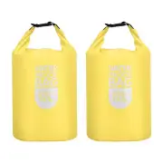 2Pcs 12L Waterproof Dry Bag Dry Backpack Roll Top Lightweight Yellow