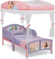 Delta Children Toddler Cot Bed with Canopy Tent Furniture Disney Princess Purple