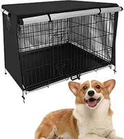 Dog Crate Covers | Indoor Pet Kennel Covers - Water Resistant Washable All Sides Open Breathable UV Protection Easy Mounting Dog Cage Covers for Medium Dog