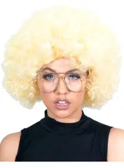 Large Curly Blonde Afro Adults Costume Wig