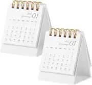 2Pcs Table Calendars Small Desk Calendars 2022-2023 Calendar Flip Table Calendar