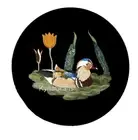 Round Coffee Table Top / Duck Art Side Table / Marble Corner Table / End Table