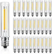 Roshin 30PCS S14 1W Replacement LED Lights Bulbs - Clear Oval Bulbs fits E12 C7 2200K Candelabra Screw Base Sockets, Edison Light Bulbs for Indoor Outdoor Patio Decor (Warm White)