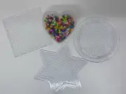 2.6 mm Peg Board with Fuse Beads - 3 Pack Plus 1200 Beads Included