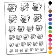 Maneki Neko Lucky Cat Temporary Tattoo Water Resistant Set