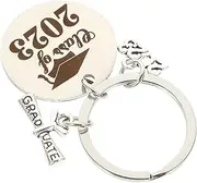 [VALICLUD] Graduation 2023 Keychain Stainless Steel Class of 2023 Key Ring Keychains for Her