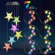 LED Solar Star Wind Chimes 7 Color-Changing Lights Garden Yard Decor Waterproof