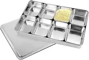 Stainless Steel Condiment Tray, Stainless Steel Condiment Box | Stainless Steel Condiment Container Kitchen Multi-Grid Condiment Storage Box - Rectangle Condiment Box with Lid Tray Separated for
