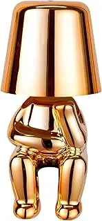 Brabola Thinker Lamp Collection, Bedside Cordless Table Lamp Cute Mr Statue LED Desk Lamp Touch Control Battery Operated Nightstand Night Light for Bedroom, Living Room, Office (Mr. Why)