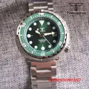 Diver 30bar Men Watch Light Green Dial Japan NH35A Automatic Wristwatch Sapphire