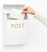 ACL White Post Box Wall Mounted Letterbox with Easy Access No Lock for Outdoor Use - Weatherproof and Durable Mailbox Easy Installation, Strong Construction, Perfect for Homes and Offices