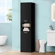 ALFORDSON Chest of Drawers Tall Hallway Tallboy, Bedroom Dresser Drawers with Handles, Living Room Side Cabinet Standing Storage Cupboard, Indoor Furniture Home Organiser Sideboard(Black)