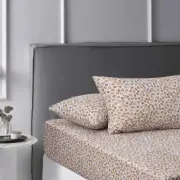 NNEDSZ Accessorize Lisa Green Washed Cotton Printed Fitted Sheet Set Double