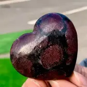 77G Natural Fireworks Red Garnet sphere Quartz Crystal heart-shaped healing