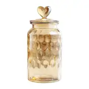Glass Storage Jar Airtight Jar, Decorative Tea Storage Container Glass Canisters for Candy, Loose Tea, Sugar, Spice
