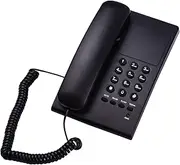 Black Corded Phone Desk Landline Phone Wall Mountable Phone Support Ringer/Handset Receive Volume Control Flash Mute Function Redial for el Office Busin Home