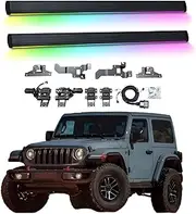 BJOHQ Electric Running Boards Compatible for Jeep Wrangler 2-Door Rubicon 2018-2025 with Light, SUV, Off-Road & Pickup Trucks - Retractable Truck Steps & Nerf Bars