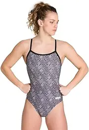 [arena] Kikko Light Drop Swimsuit Women, Womens, Sweatsuit, 0000003623, Black/Multicoloured, 38