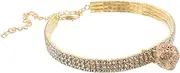 MINAOLULUS Bling Rhinestone Pet Collar with Bell Adjustable Elastic Necklace for Dogs and Cats Stylish Jewelry for Everyday Wear Comfortable Durable Design with Extension
