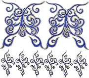 EXAOMBLE Sew-on Embroidery Patches for Jeans Iron-on Fabric Appliques 5 Pairs of Traditional Embroidery Patches for Clothing Decor
