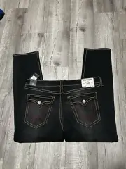 NWT True Religion Geno Ricky Big T Jeans Y2K Embroidered Blue Size 40x31