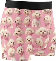 [FRODOTGV] Sweet Dogs Face Pink Men Boxer Brief Shorts Running Underwear for Men Compression Interiores Para Hombres