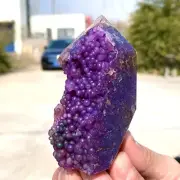 158G Natural grape agate obelisk quartz crystal tower for healing