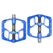 1 Pair Bicycle Pedal Flat MTB Road 3 Bearings Bicycle Pedals Mountain Bike Pedals Wide Platform Pedal CX-V15 blue