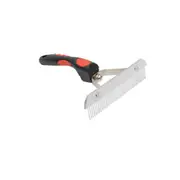 2PCS Big Dog Hair Combs Stainless Steel Pet Grooming Rake Comb Rubber Handle Hairdressing Brush Tool, Size: 17.0x16.0cm
