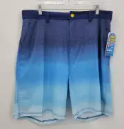 Banana Boat Board Shorts Swim Trunks Mens XL Blue Hawaiian Techno Stretch
