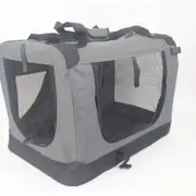 YES4PETS Medium Portable Foldable Dog Cat Puppy Rabbit Soft Crate Carrier-Grey