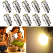 10x P13.5S LED Flashlight Bulb Work Headlamp Torch Maglite Bulb 6-24V Warm White