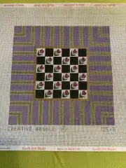 handpainted needlepoint canvas geometric and floral