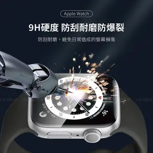 Apple Watch 49/45/41/44/40mm 3D曲面滿版玻璃貼 9H鋼化玻璃貼 玻璃膜 耐衝擊 保護貼