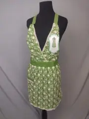 Envogue Green Embroidered Halter Apron Cottage core Peasant NWT