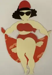 WOMEN WITH WRAP Die-Cut Set(7pc)Lake•River•Swim •Swimsuit•Sand•Sun•Card Making•