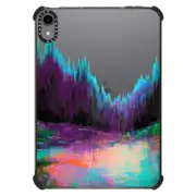 iPad mini (6th gen) iPad Impact Case WOODLAND ECHOES 3, FOREST TREES NATURE RAINBOW ABSTRACT MOUNTAINS PAINTING