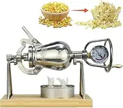 Mini Vintage Popcorn Machine, Stainless Steel Professional Roasting High Pressure Popcorn Machine with Manual Crank, for Christmas Halloween Hand Popcorn